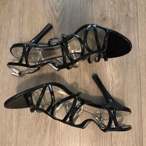 Guess Black Patent Leather Strappy Heels